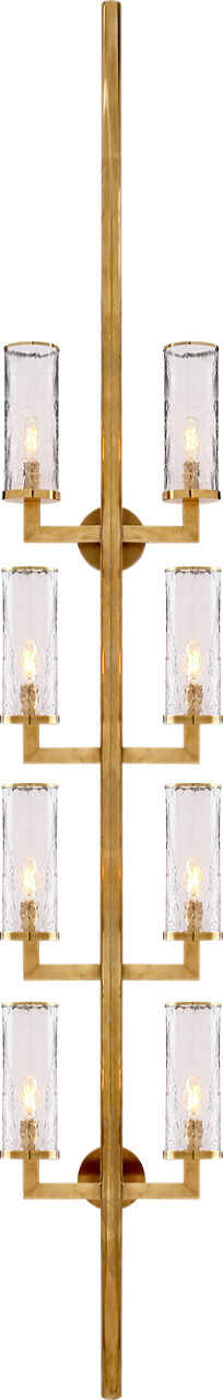 Liaison Statement Sconce | Antique-Burnished Brass | Crackle Glass