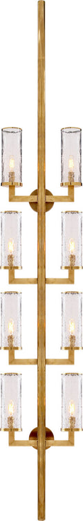 Liaison Statement Sconce | Antique-Burnished Brass | Crackle Glass