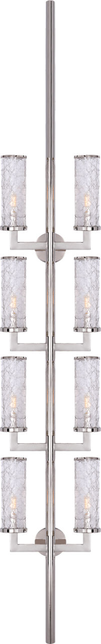 Liaison Statement Sconce | Polished Nickel | Crackle Glass