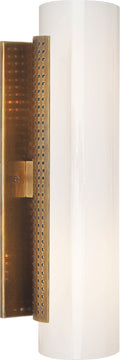 Precision Cylinder Sconce | Antique-Burnished Brass | White Glass
