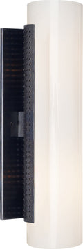 Precision Cylinder Sconce | Bronze | White Glass