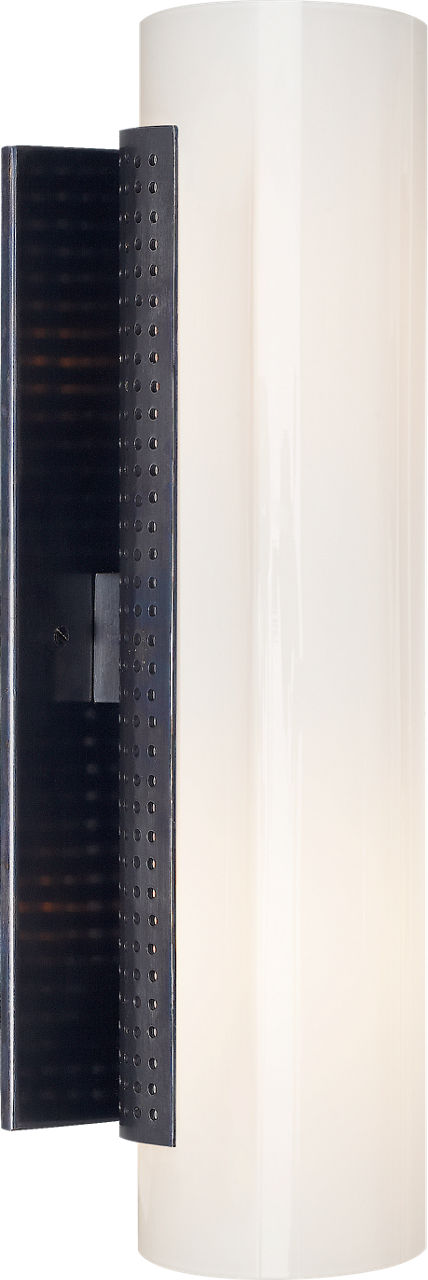 Precision Cylinder Sconce | Bronze | White Glass
