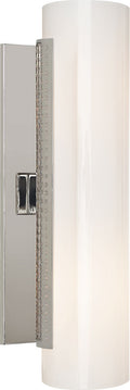 Precision Cylinder Sconce | Polished Nickel | White Glass