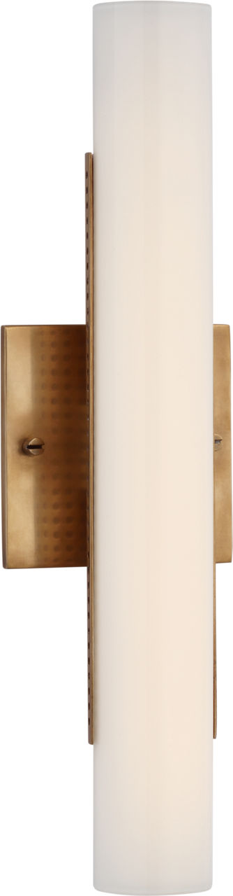 Precision 15" Bath Light | Antique-Burnished Brass | White Glass
