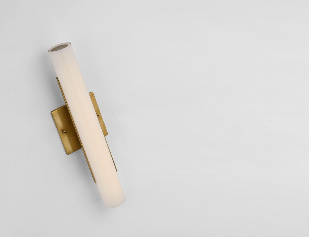 Precision 15" Bath Light | Antique-Burnished Brass | White Glass
