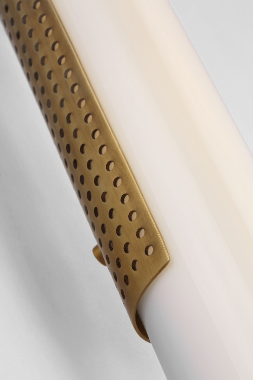 Precision 28" Bath Light | Antique-Burnished Brass | White Glass