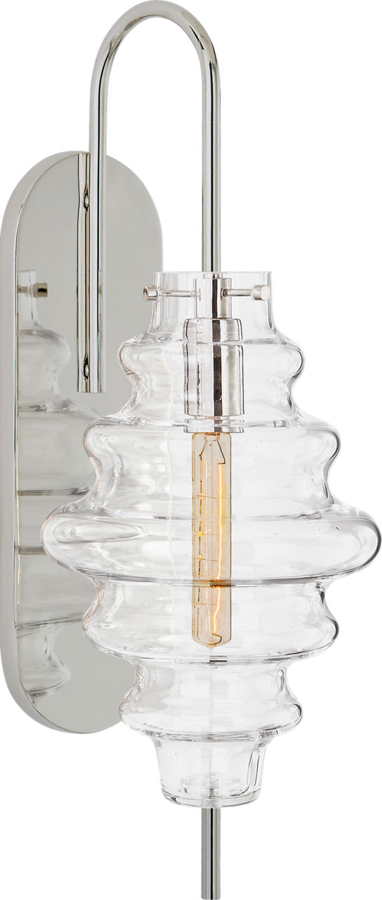 Tableau Large Sconce | Polished Nickel | Clear Glass