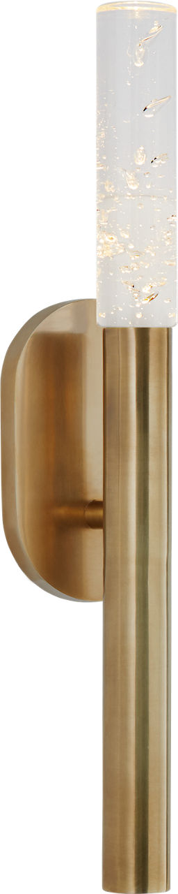 Rousseau Small Bath Sconce | Antique-Burnished Brass | Seeded Glass