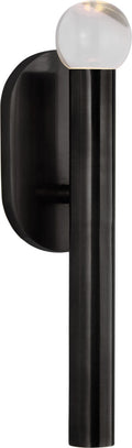Rousseau Small Bath Sconce | Bronze | Clear Glass Orb