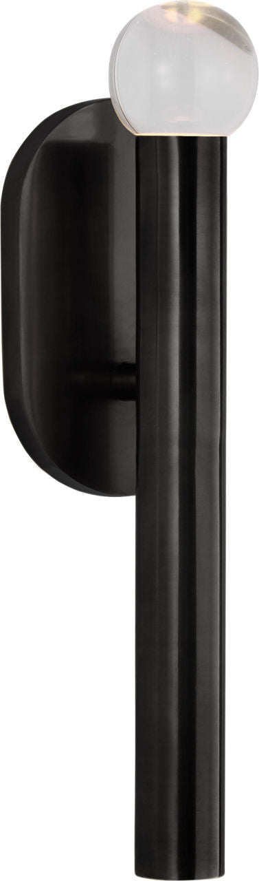 Rousseau Small Bath Sconce | Bronze | Clear Glass Orb