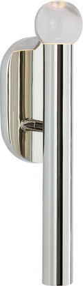 Rousseau Small Bath Sconce | Polished Nickel | Clear Glass Orb