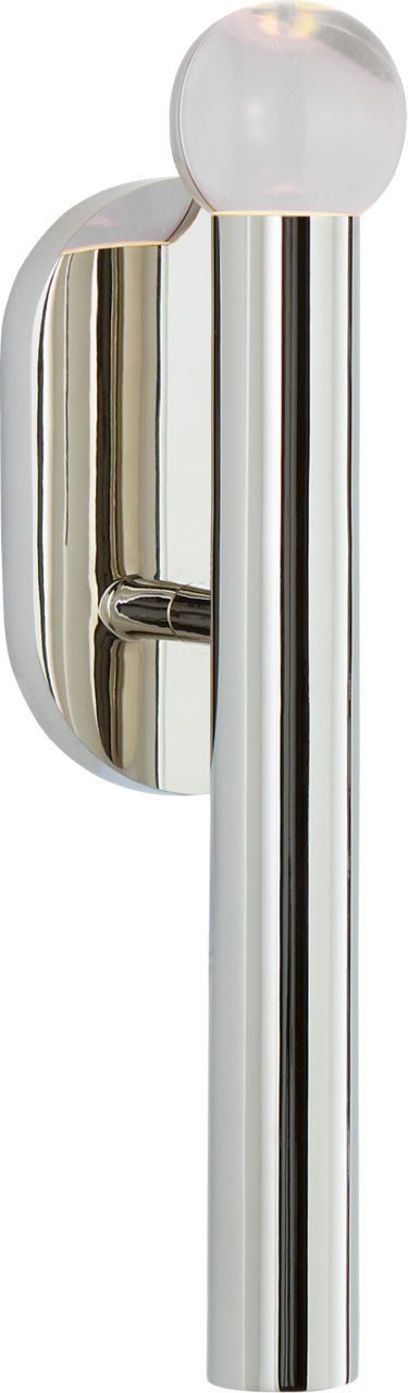 Rousseau Small Bath Sconce | Polished Nickel | Clear Glass Orb