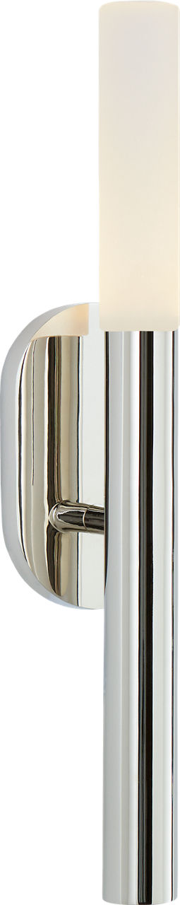 Rousseau Small Bath Sconce | Polished Nickel | Etched Crystal