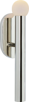 Rousseau Small Bath Sconce | Polished Nickel | Etched Crystal Orb