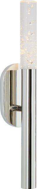 Rousseau Small Bath Sconce | Polished Nickel | Seeded Glass