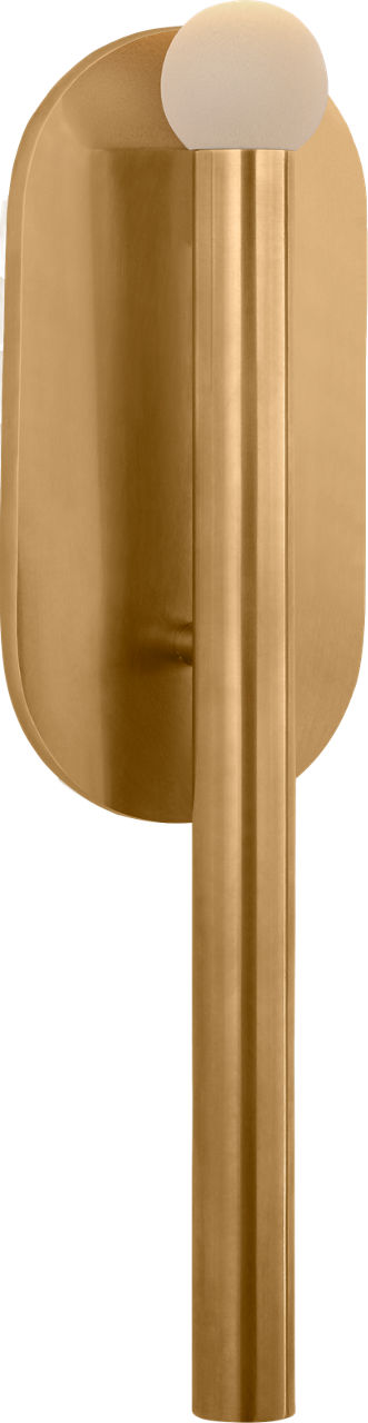 Rousseau Medium Bath Sconce | Antique-Burnished Brass | Etched Crystal Orb