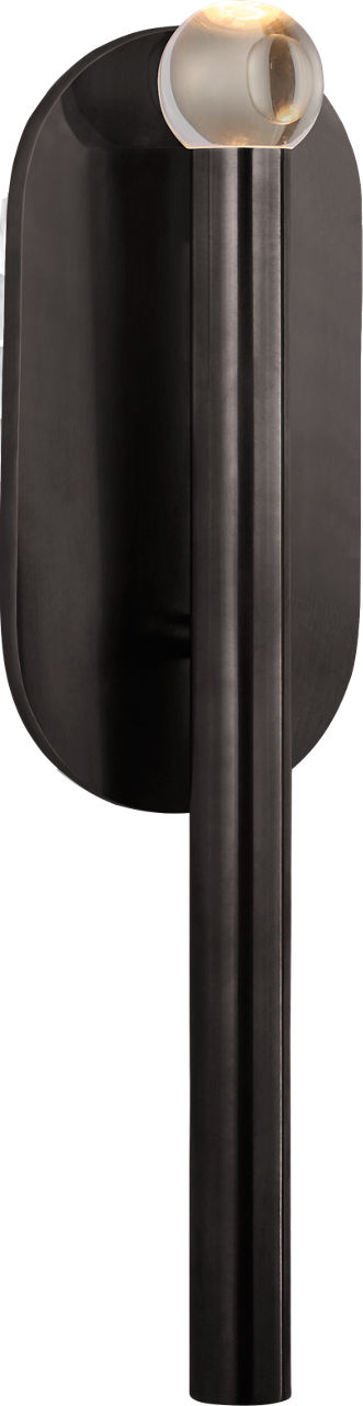Rousseau Medium Bath Sconce | Bronze | Clear Glass Orb