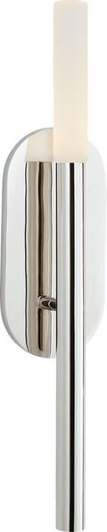 Rousseau Medium Bath Sconce | Polished Nickel | Etched Crystal