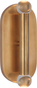 Rousseau Medium Vanity Sconce | Antique-Burnished Brass | Clear Glass Orb