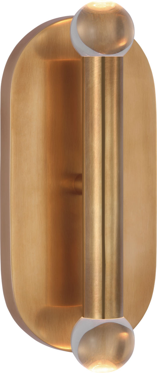 Rousseau Medium Vanity Sconce | Antique-Burnished Brass | Clear Glass Orb