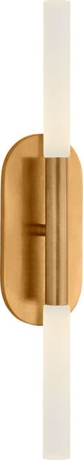 Rousseau Medium Vanity Sconce | Antique-Burnished Brass | Etched Crystal