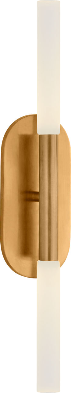Rousseau Medium Vanity Sconce | Antique-Burnished Brass | Etched Crystal