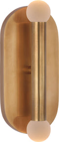 Rousseau Medium Vanity Sconce | Antique-Burnished Brass | Etched Crystal Orb