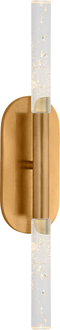 Rousseau Medium Vanity Sconce | Antique-Burnished Brass | Seeded Glass