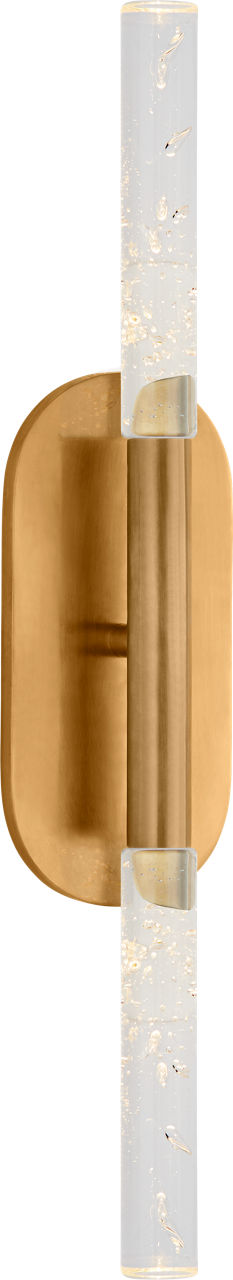 Rousseau Medium Vanity Sconce | Antique-Burnished Brass | Seeded Glass