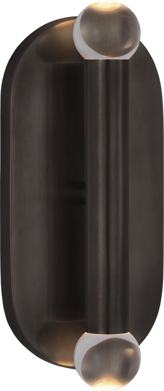 Rousseau Medium Vanity Sconce | Bronze | Clear Glass Orb