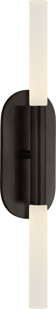 Rousseau Medium Vanity Sconce | Bronze | Etched Crystal