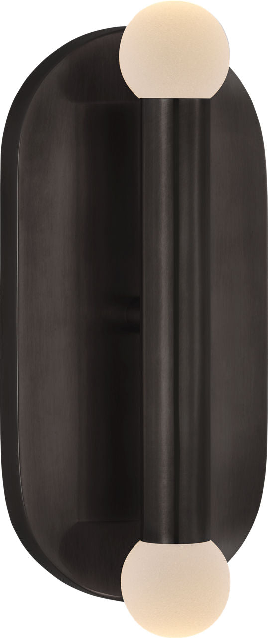 Rousseau Medium Vanity Sconce | Bronze | Etched Crystal Orb