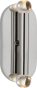 Rousseau Medium Vanity Sconce | Polished Nickel | Clear Glass Orb