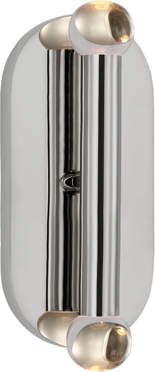 Rousseau Medium Vanity Sconce | Polished Nickel | Clear Glass Orb