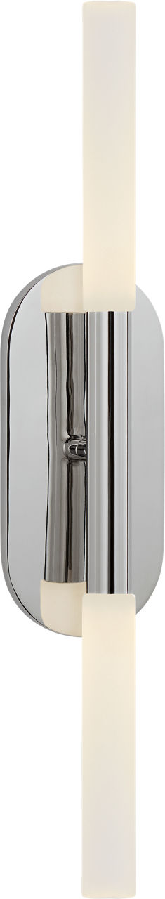 Rousseau Medium Vanity Sconce | Polished Nickel | Etched Crystal