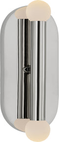 Rousseau Medium Vanity Sconce | Polished Nickel | Etched Crystal Orb