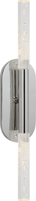 Rousseau Medium Vanity Sconce | Polished Nickel | Seeded Glass