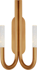 Rousseau Double Wall Sconce | Antique-Burnished Brass | Seeded Glass