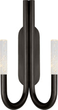 Rousseau Double Wall Sconce | Bronze | Seeded Glass