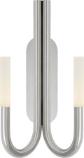 Rousseau Double Wall Sconce | Polished Nickel | Etched Crystal