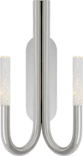 Rousseau Double Wall Sconce | Polished Nickel | Seeded Glass