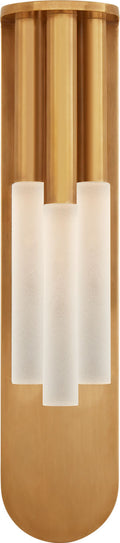 Rousseau Medium Multi-Drop Sconce | Antique-Burnished Brass | Etched Crystal