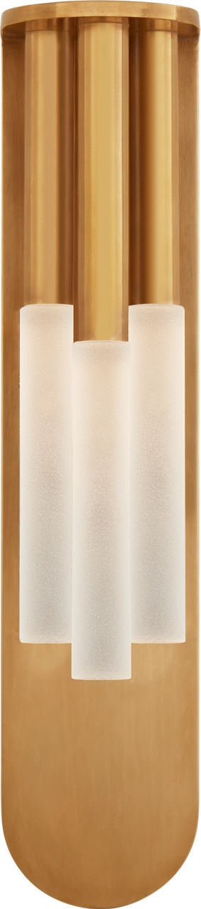 Rousseau Medium Multi-Drop Sconce | Antique-Burnished Brass | Etched Crystal