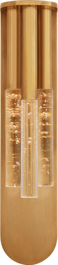 Rousseau Medium Multi-Drop Sconce | Antique-Burnished Brass | Seeded Glass