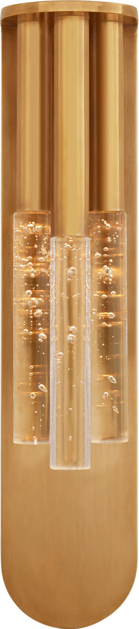 Rousseau Medium Multi-Drop Sconce | Antique-Burnished Brass | Seeded Glass