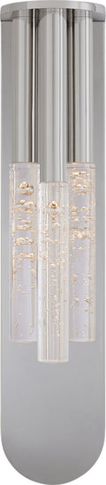 Rousseau Medium Multi-Drop Sconce | Polished Nickel | Seeded Glass