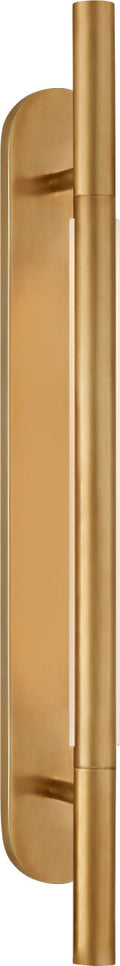 Rousseau Medium Bracketed Sconce | Antique-Burnished Brass | Etched Crystal