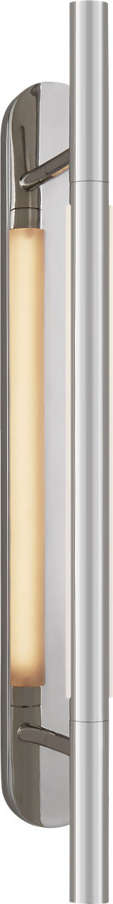 Rousseau Medium Bracketed Sconce | Polished Nickel | Etched Crystal