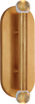 Rousseau Large Vanity Sconce | Antique-Burnished Brass | Clear Glass Orb
