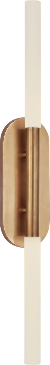 Rousseau Large Vanity Sconce | Antique-Burnished Brass | Etched Crystal